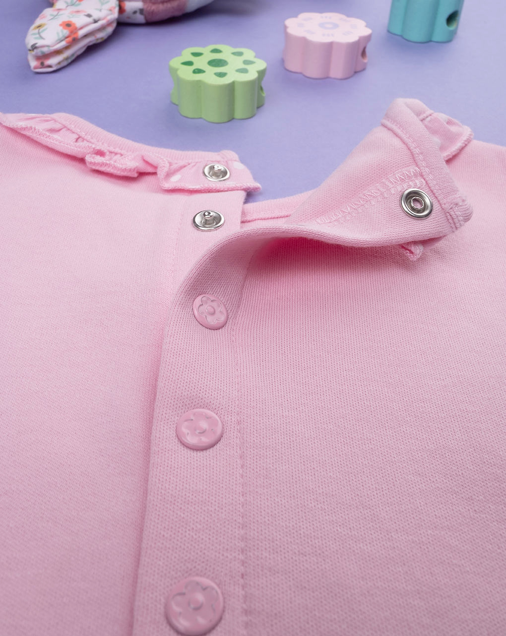 Pelele bicolor rosa/crema para bebé niña - Prénatal