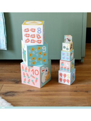 Babybloki 10 cubos de cartón apilables - djeco - Djeco