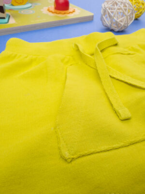 Pantalón corto amarillo liso de niño - Prénatal