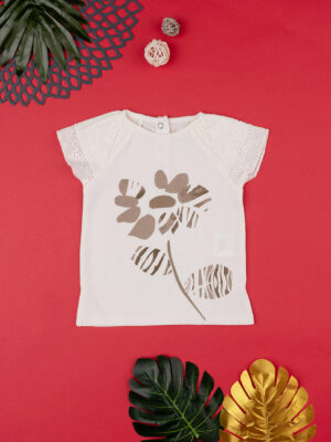 Camiseta niña "animalier" beige algodón orgánico - Prénatal