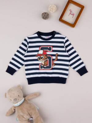 Jersey de niño de felpa a rayas blanco/azul - Prénatal