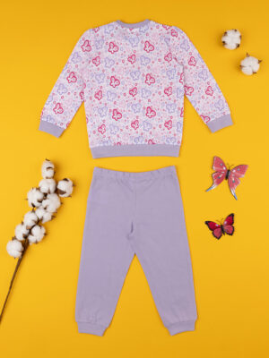 Pijama "mariposas" lila de niña - Prénatal