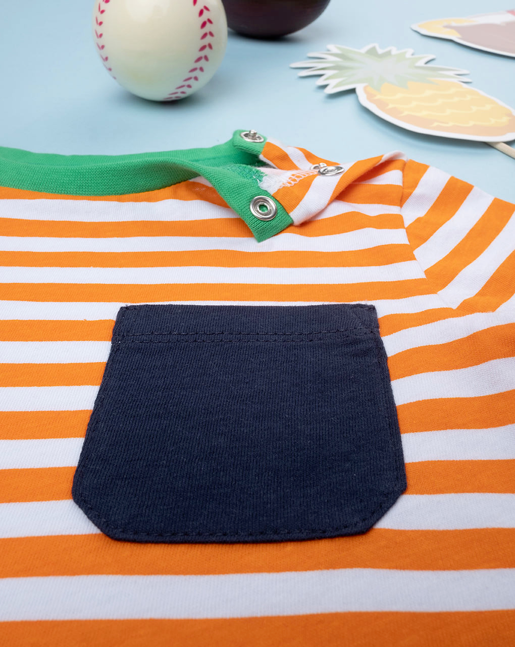 Camiseta a rayas bebé blanco/naranja - Prénatal