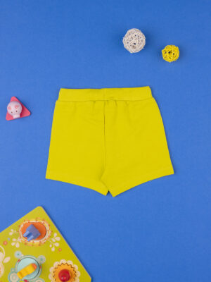 Pantalón corto amarillo liso de niño - Prénatal