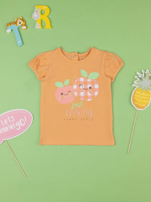Camiseta bimba naranja algodón orgánico - Prénatal