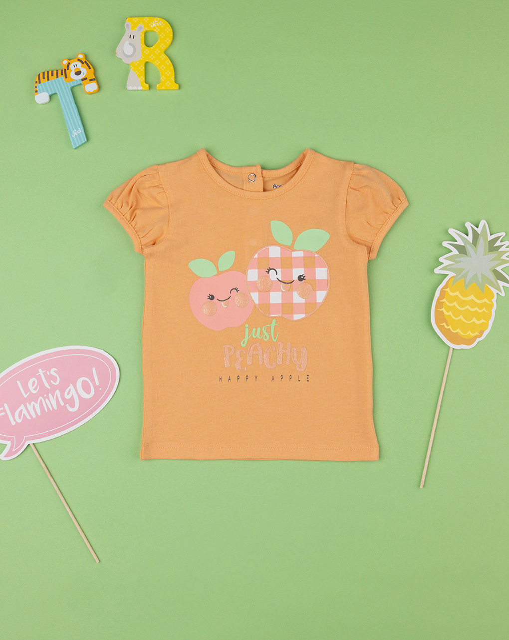 Camiseta bimba naranja algodón orgánico - Prénatal