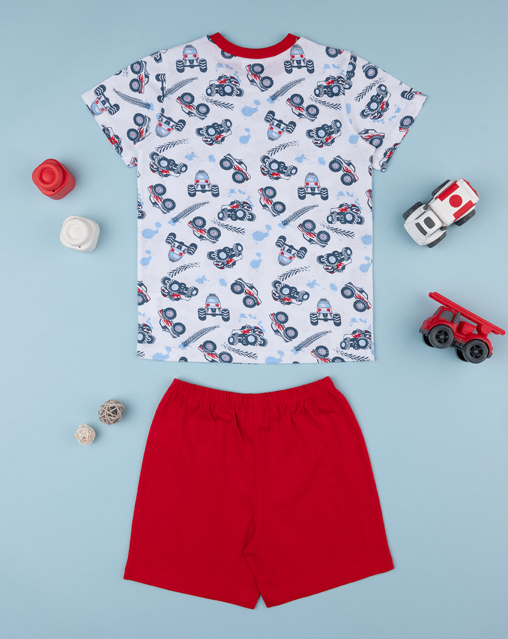 Pijama de punto rojo y blanco para niño - Prénatal