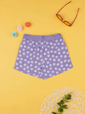 Pantalones cortos popeline niña lila - Prénatal
