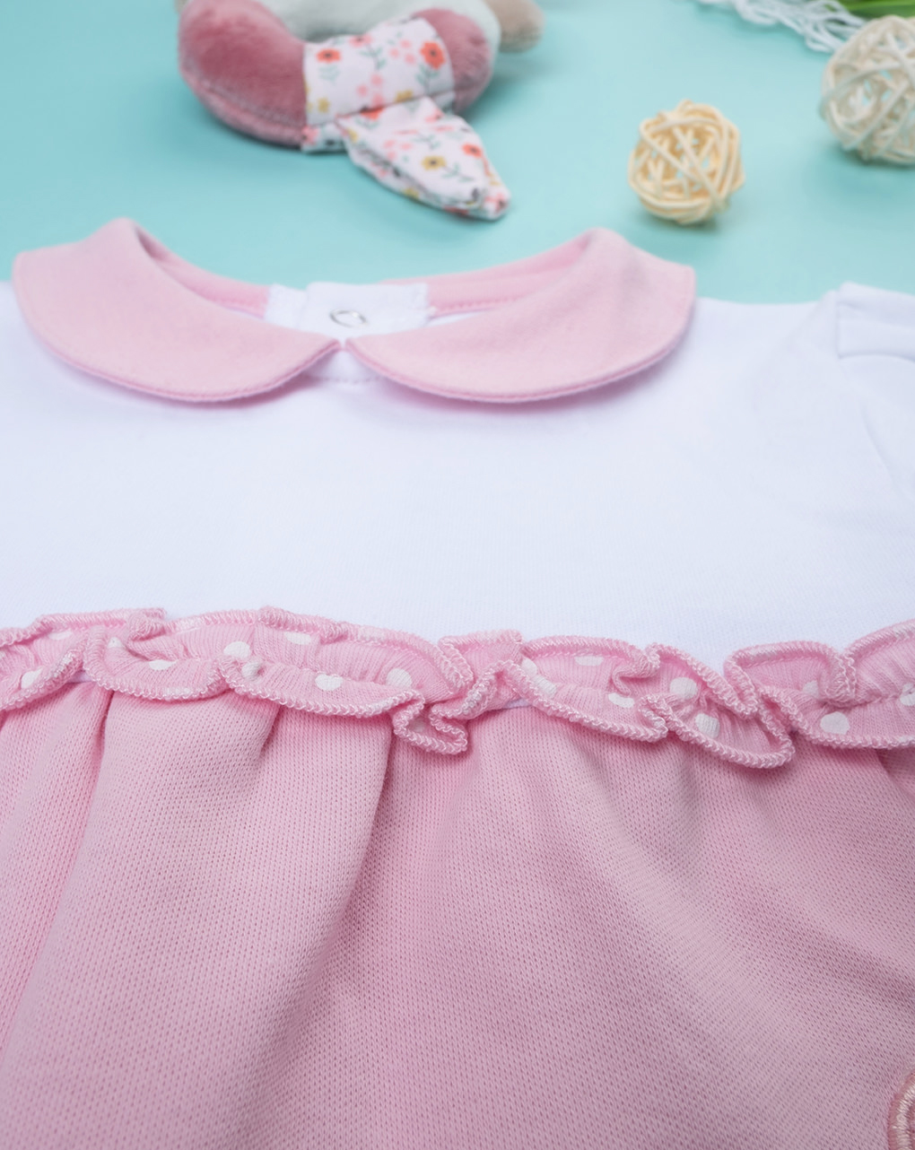 Traje de dos piezas blanco y rosa floral para recién nacido - Prénatal