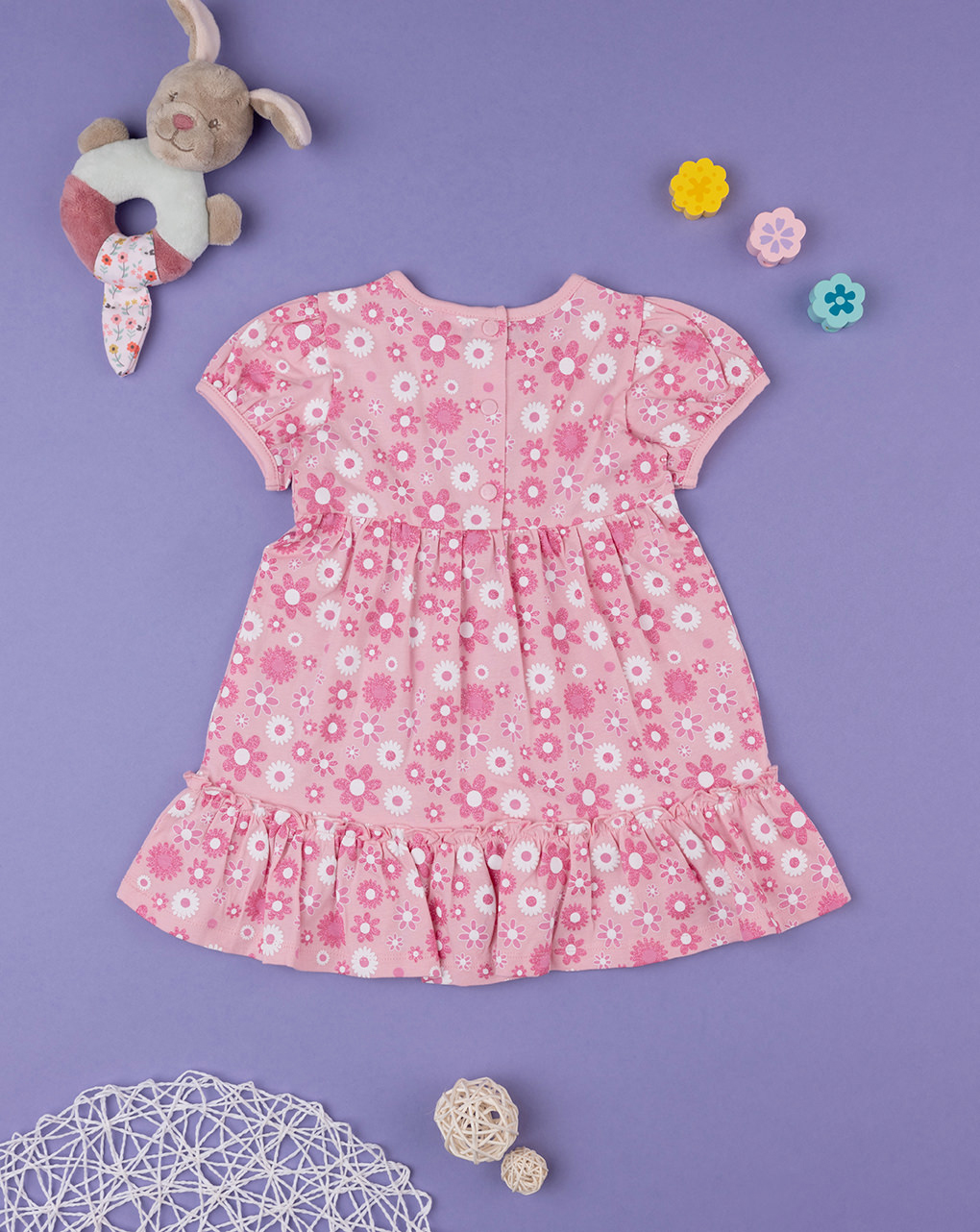 Vestido rosa 'flowers' para bebé niña - Prénatal