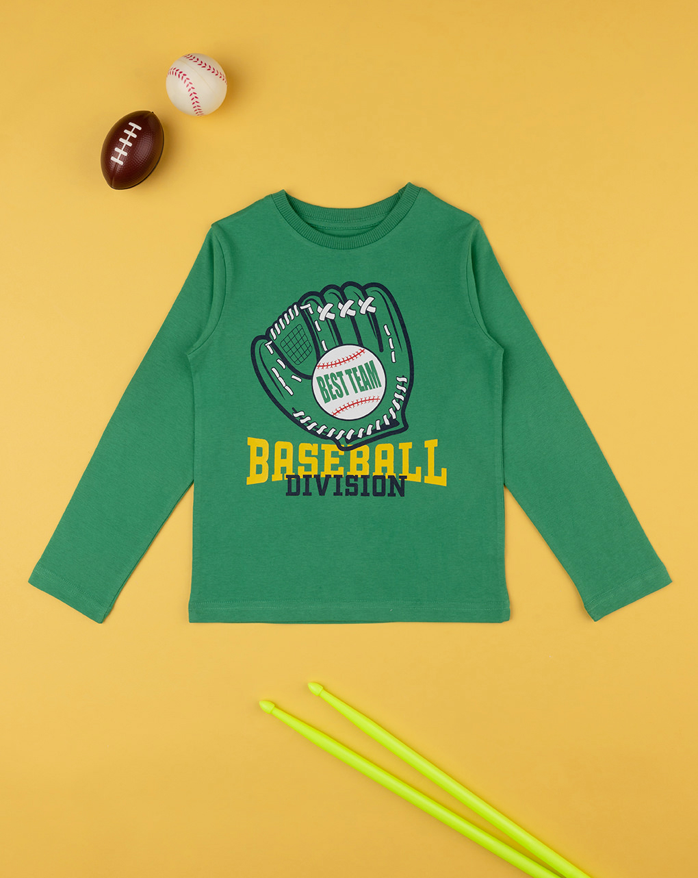 Camiseta bimbo "baseball" verde - Prénatal