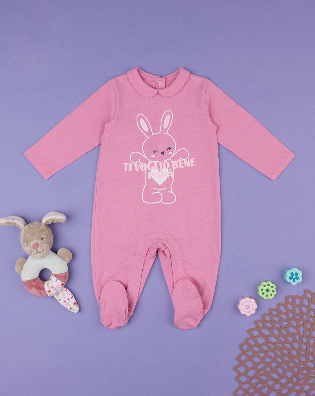 Pelele de jersey 'pink bunny' para bebé niña - Prénatal