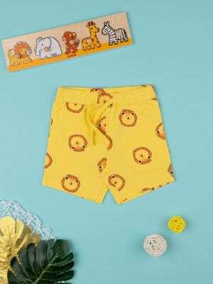 Pantalón corto amarillo de niño con estampado integral  - Prénatal