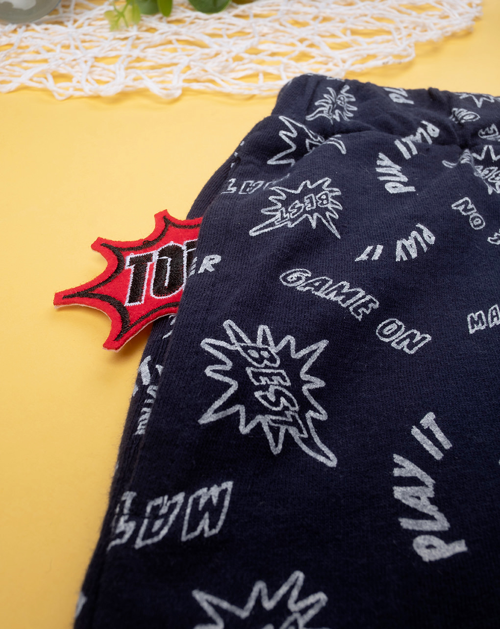 Pantalón corto azul de niño con estampado allover - Prénatal