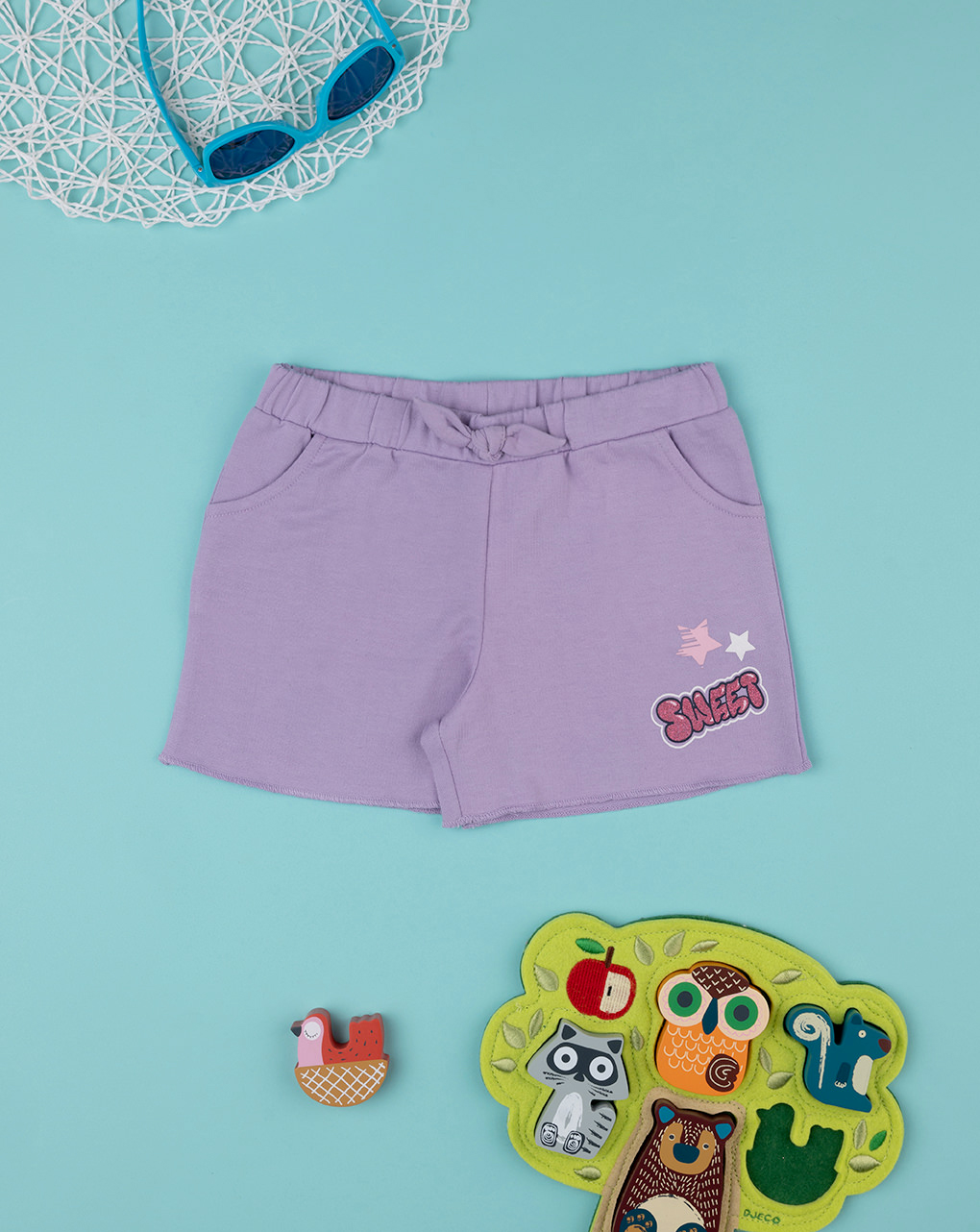 Pantalones cortos niña lila - Prénatal