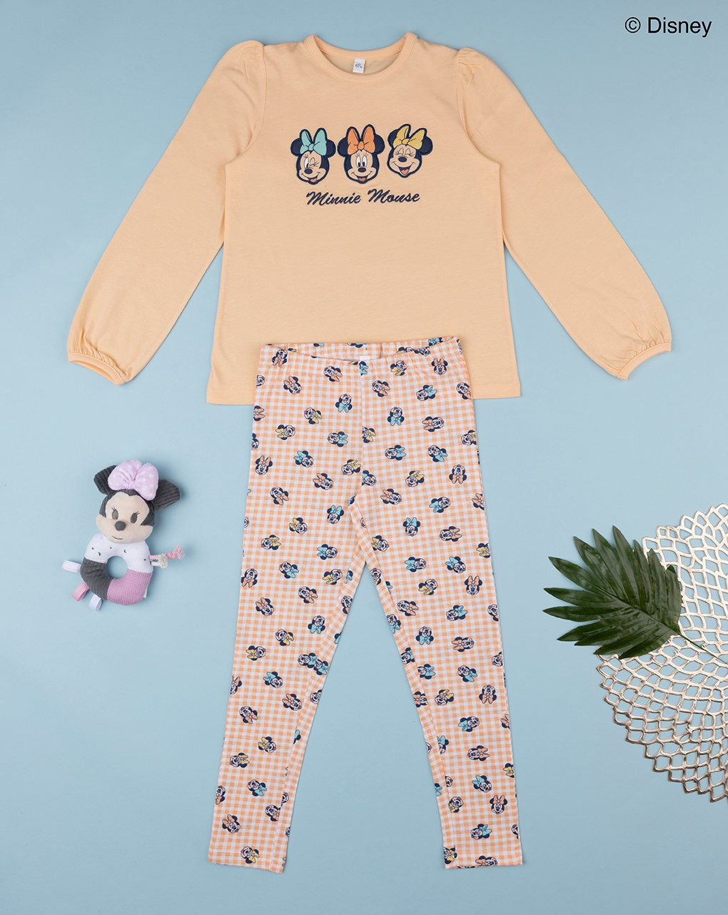 Pijama barato niña "minnie" naranja - Prénatal