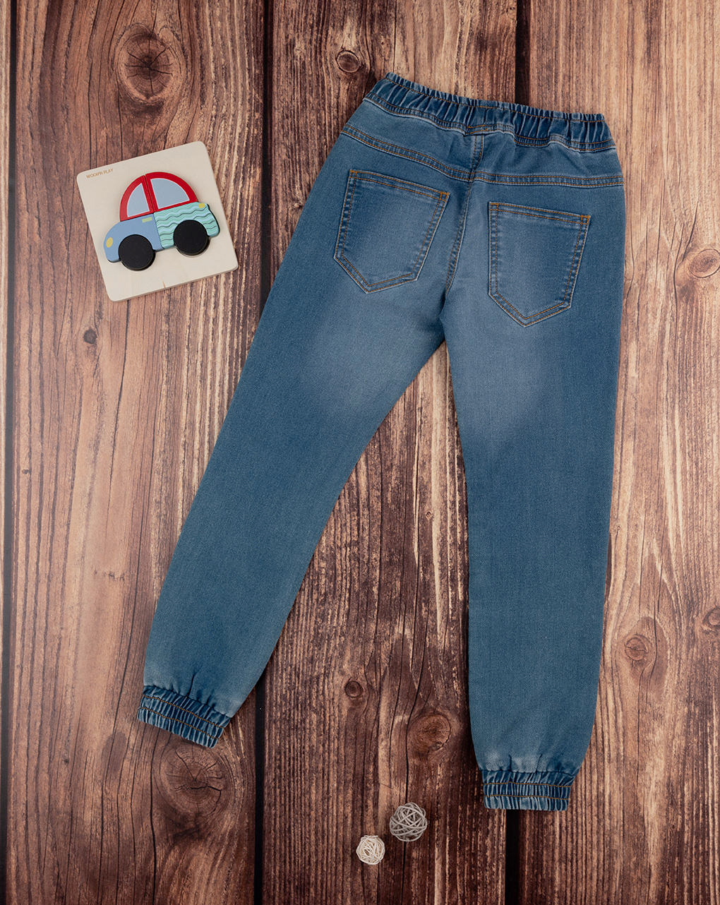Pantalón vaquero de punto para niño con banda elástica - Prénatal