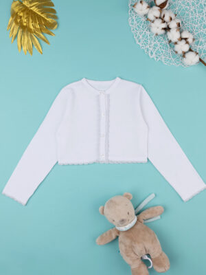 Chaqueta de punto blanca elegante para niña - Prénatal
