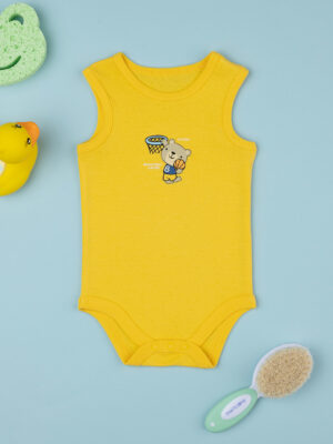 Body con hombros anchos para recién nacido con estampado amarillo - Prénatal
