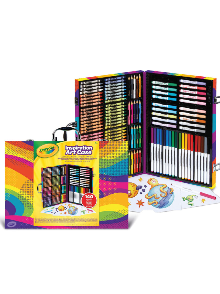 Estuche arco iris 140 piezas con rotuladores crayones y lápices de colores - crayola - Crayola