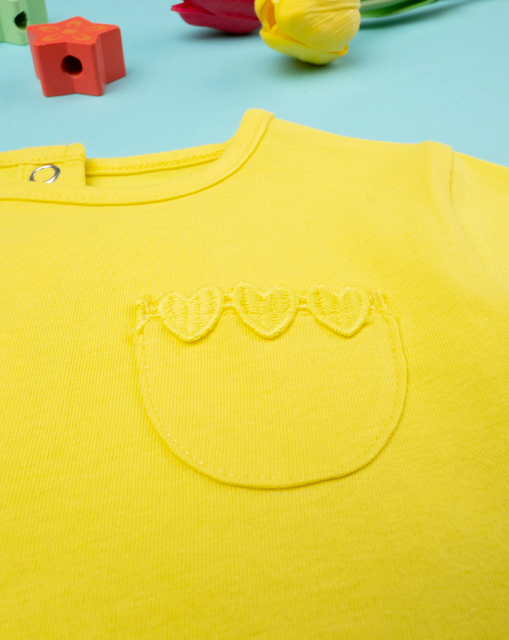 Camiseta Only Kids Wera amarillo manga corta para niña