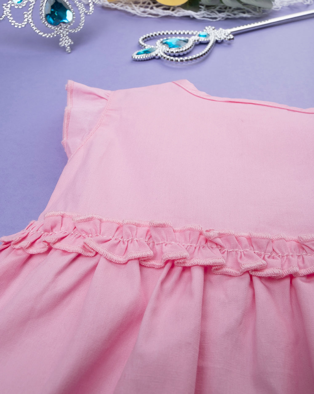 Vestido de popelina rosa de niña - Prénatal