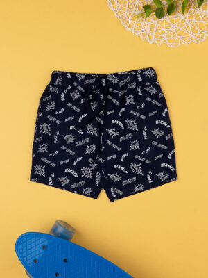 Pantalón corto azul de niño con estampado allover - Prénatal