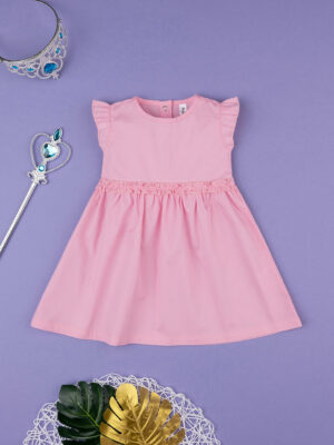 Vestido de popelina rosa de niña - Prénatal