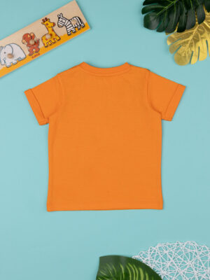 Camiseta naranja de niño con estampado de jirafas - Prénatal