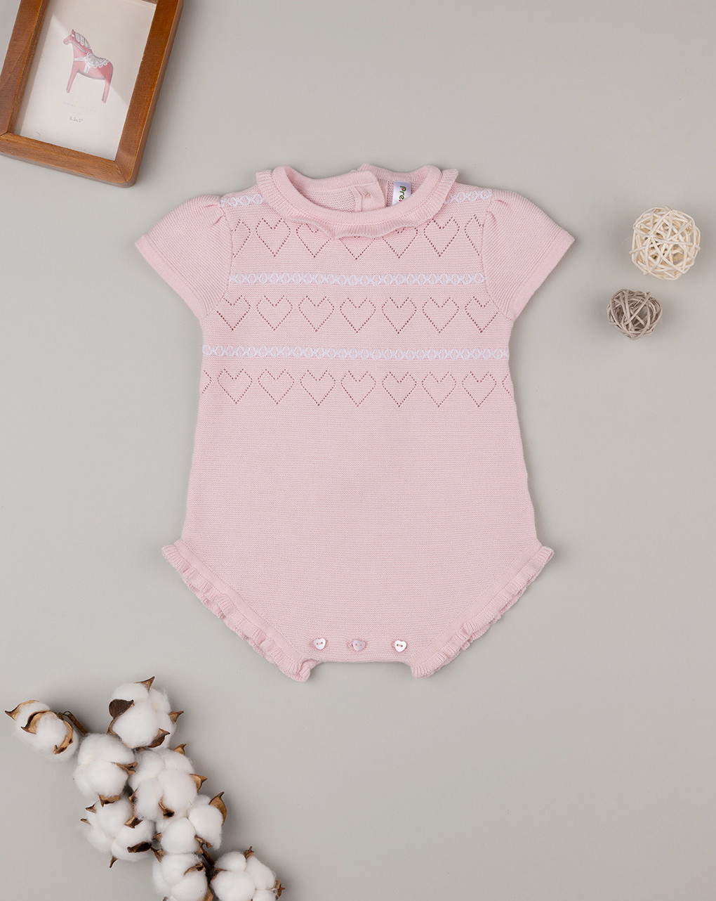 Pelele recién nacido tricot rosa - Prénatal