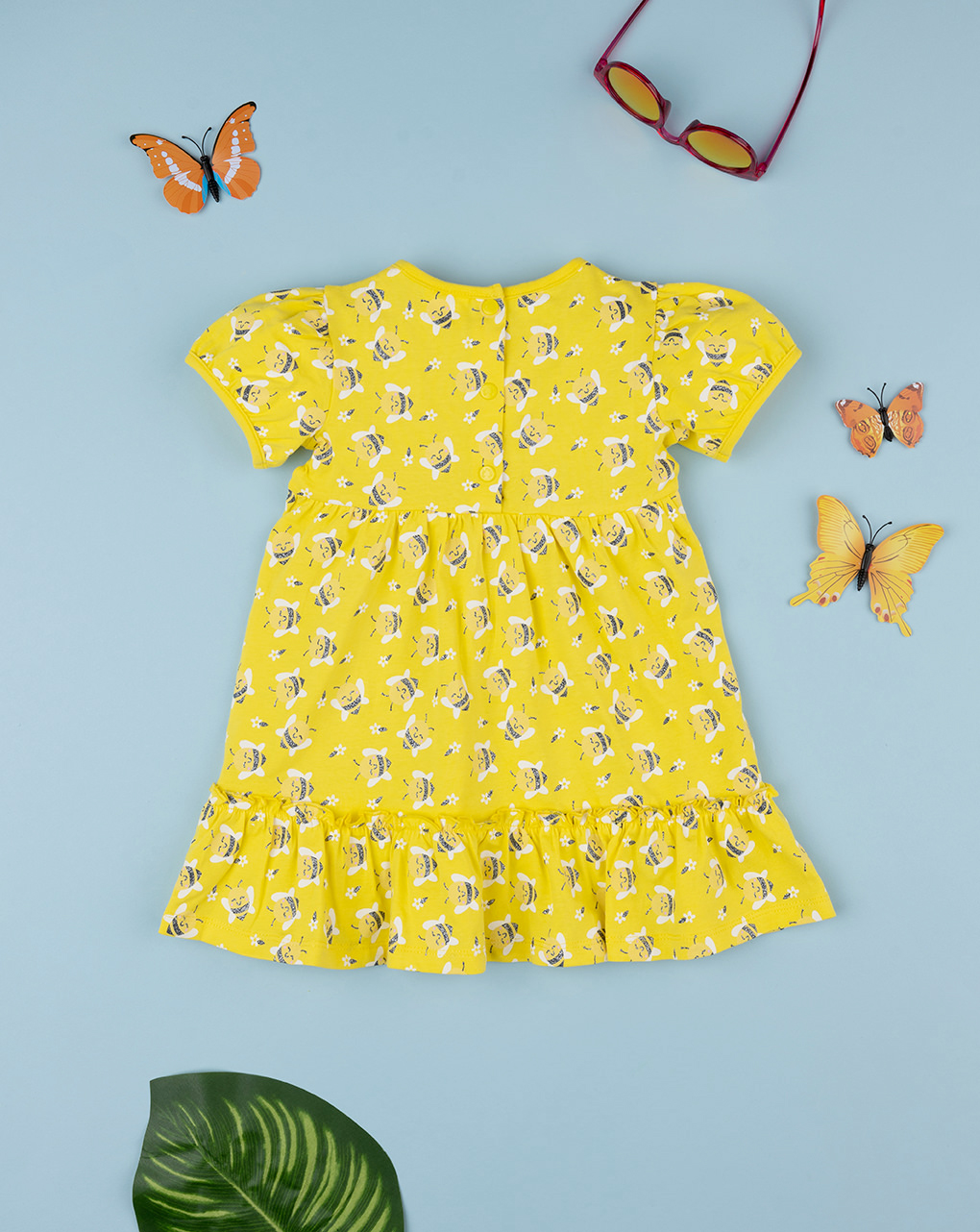 Vestido de verano de niña con estampado allover de media manga - Prénatal