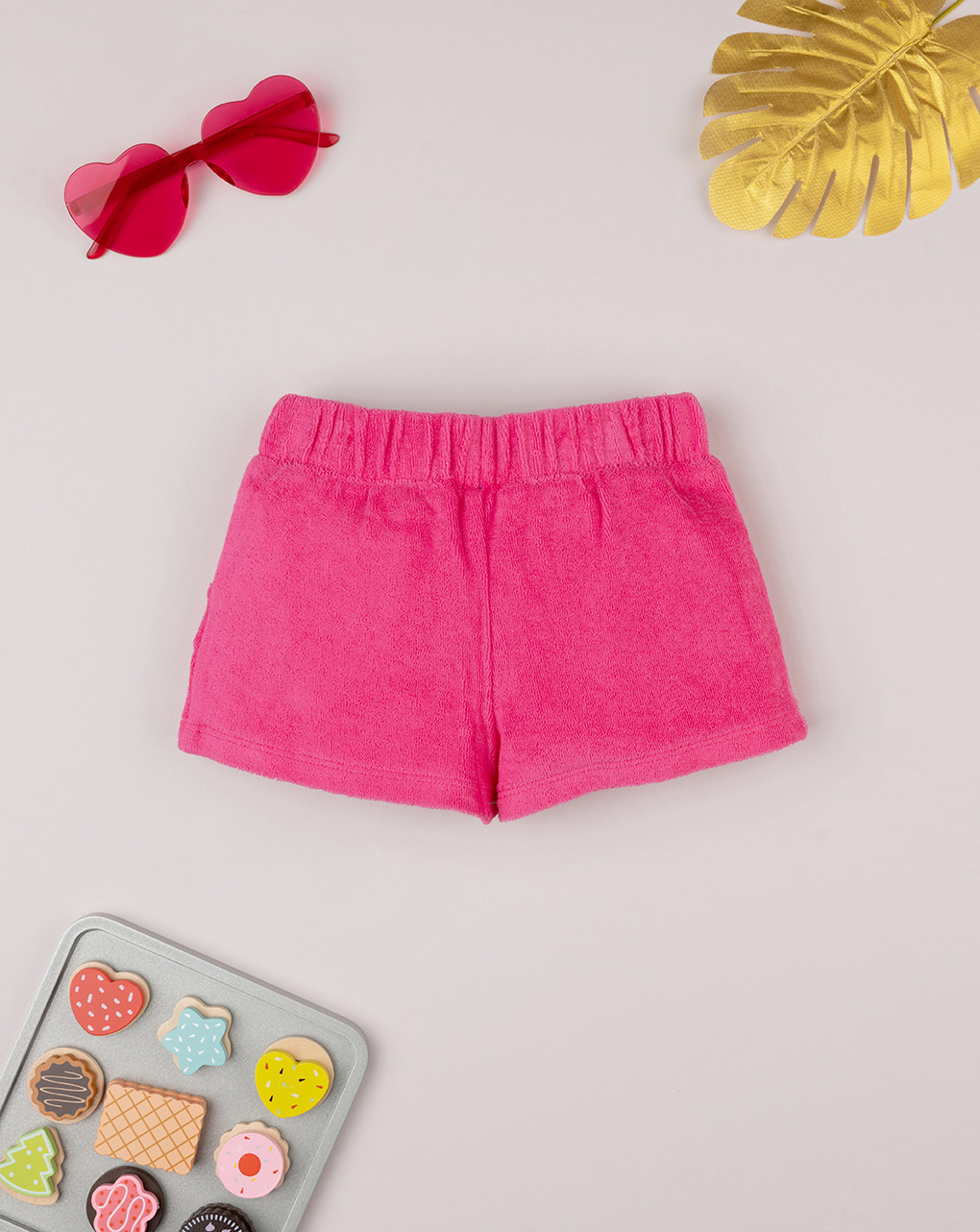 Pantalón corto de rizo rosa para bebé niña - Prénatal