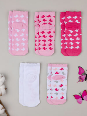 Lote de 5 calcetines cortos de niña "mariposas - Prénatal