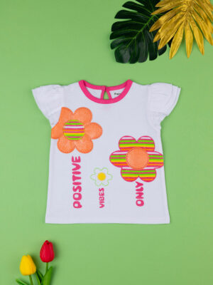 Camiseta niña blanca/rosa - Prénatal