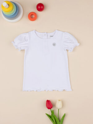 Jersey elegante de manga corta para niña, blanco - Prénatal