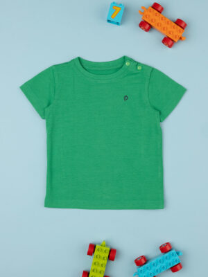 Camiseta de manga corta con logotipo verde bebé - Prénatal