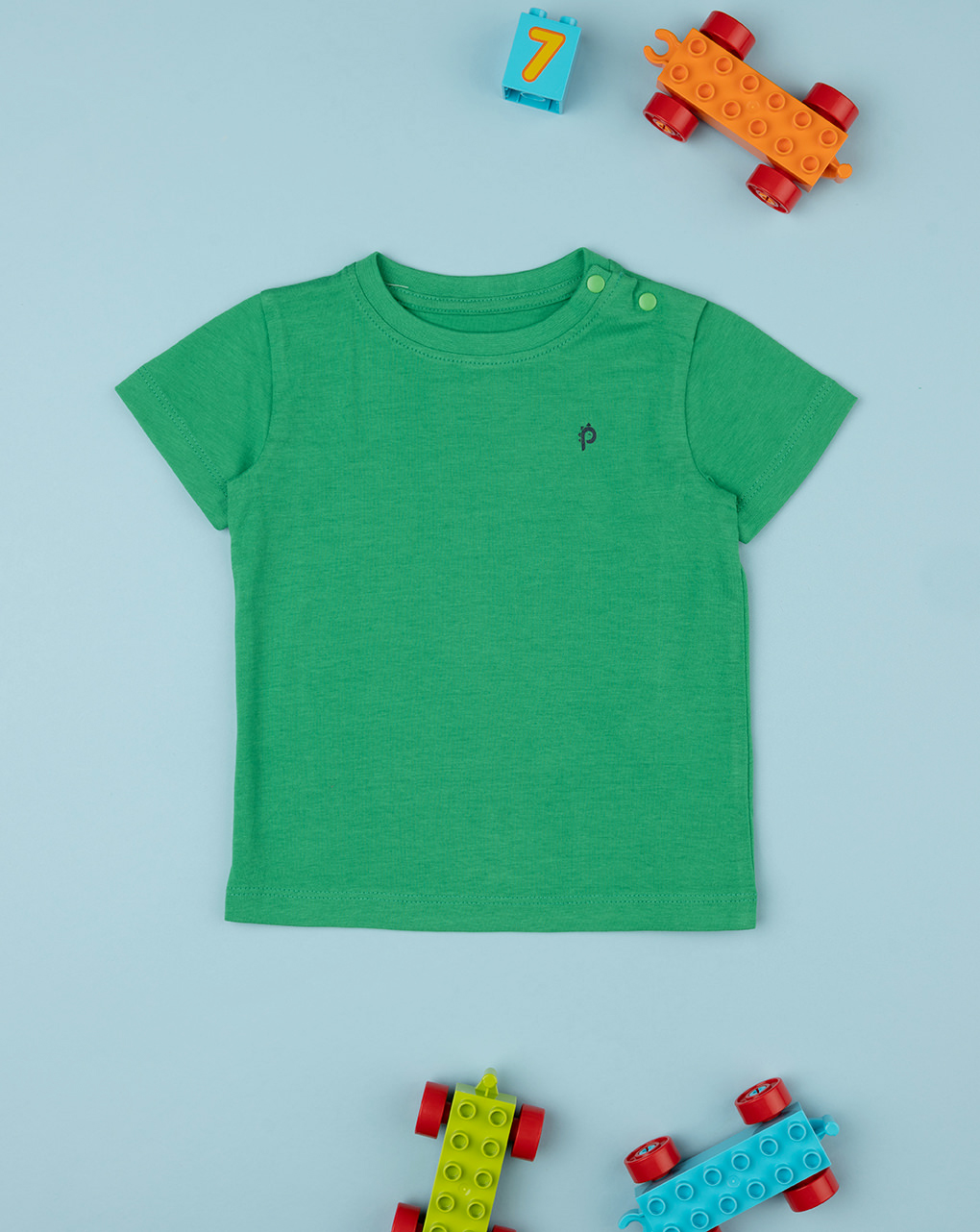 Camiseta de manga corta con logotipo verde bebé - Prénatal