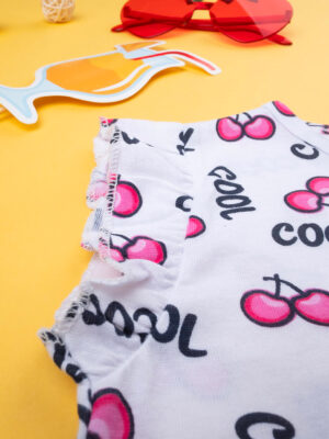 Camiseta de niña con estampado allover de cerezas - Prénatal