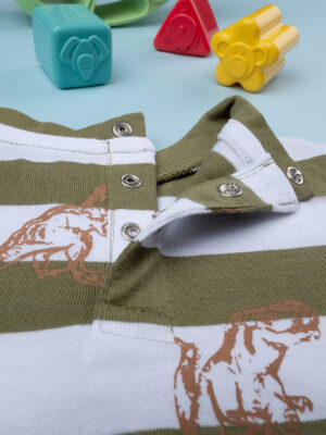 Camiseta "dino" de rayas y manga larga para niño - Prénatal