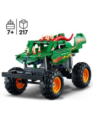 Vehículo de construcción 2en1 pullback monster truck dragon y buggy cocodrilo - lego technic - LEGO