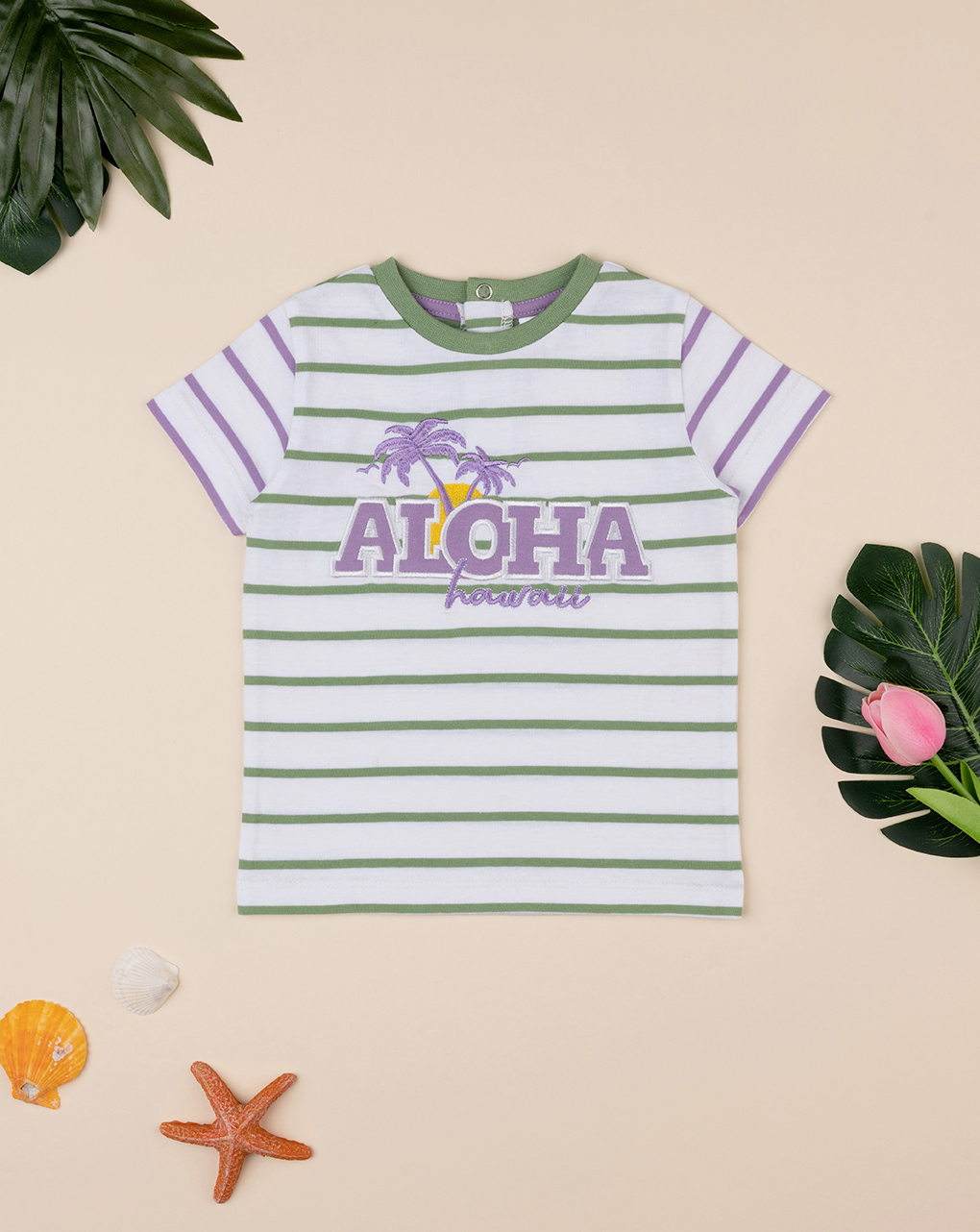 Camiseta infantil de rayas y manga corta "alhoa - Prénatal