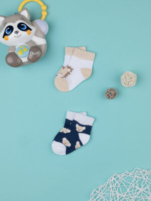 Lote 2 calcetines bebé azul/beige - Prénatal