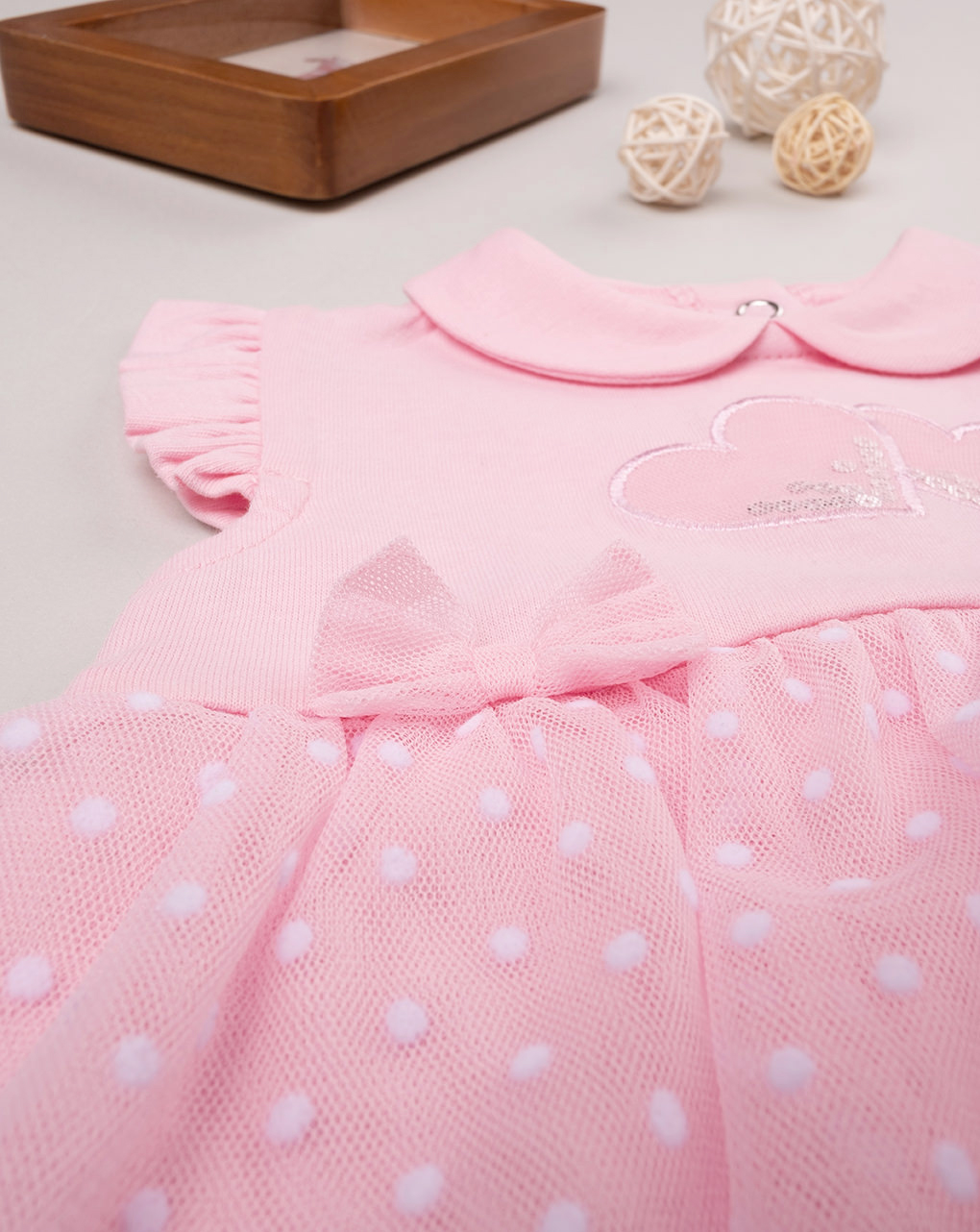 Pelele de bebé recién nacido rosa con tul - Prénatal