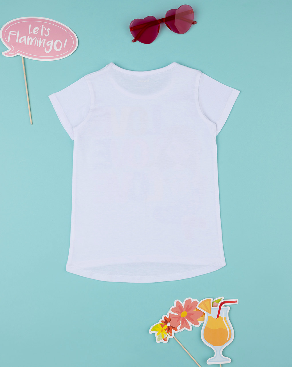Camiseta blanca de niña con estampado de tallas grandes - Prénatal