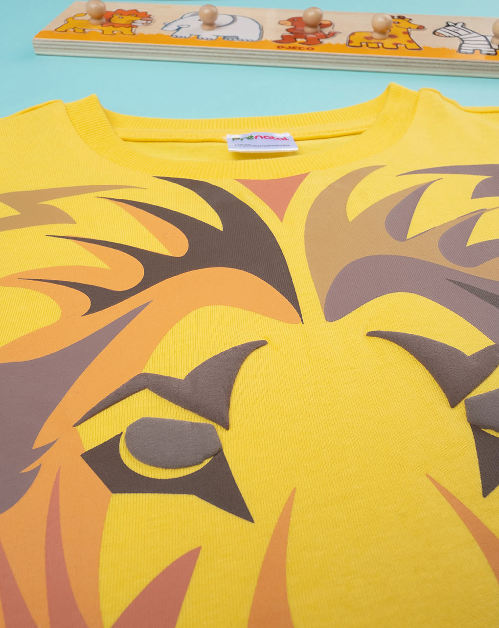 Camiseta amarilla de media manga "león" para niños - Prénatal