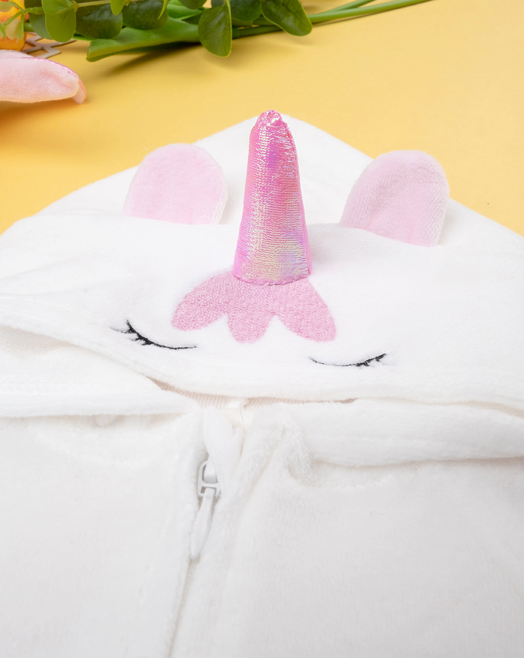 Pelele rosa con capucha de unicornio - Prénatal