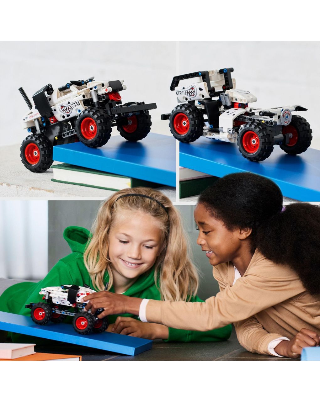 Vehículo de construcción 2en1 pullback monster truck dalmatian y camión carreras - lego technic - LEGO