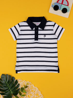 Polo de rayas azules y blancas para bebé - Prénatal