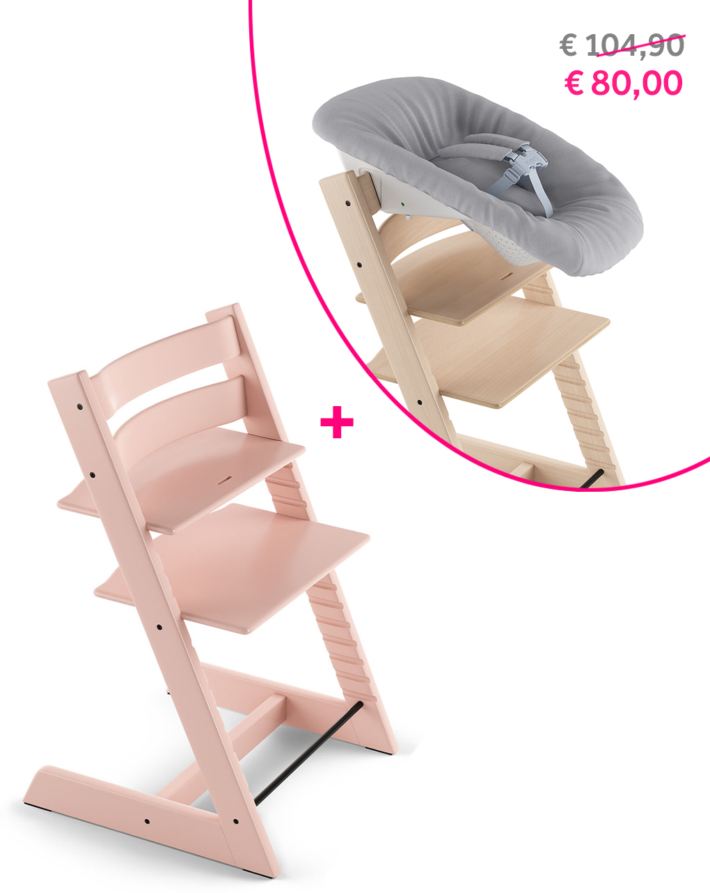 Stokke® tripp trapp serene pink + newborn set a un precio especial -