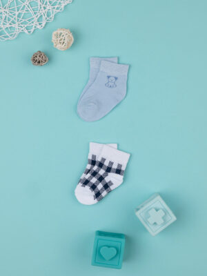 Pack 2 calcetines bebé "vichy y elefante - Prénatal